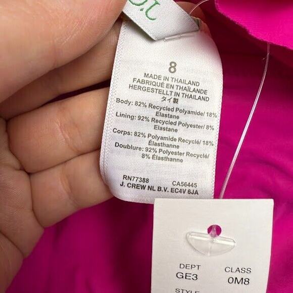 J Crew Swimsuit Womens 8 Pink Ruched Ruffle One Piece Sleeveless V Neck NWT - Picture 5 of 8